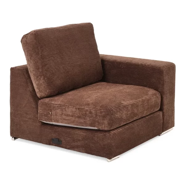 Austin Modular Right Hand Facing 1-Seater Sofa, Dark Brown