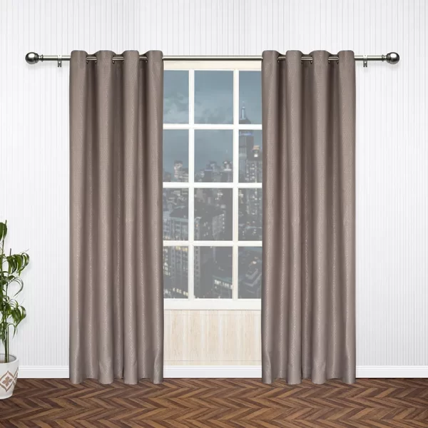 Otis Embossed 2-Piece Blackout Curtain Set, Taupe - 140x240 cm