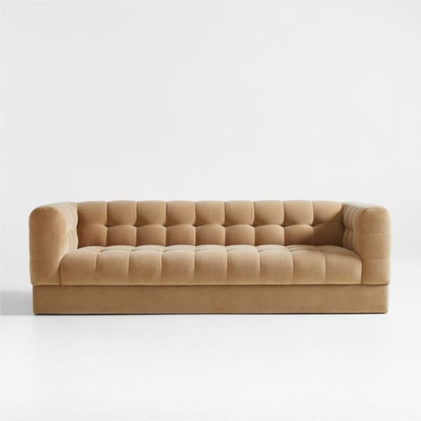 Chiltern Camel Brown Velvet 4 seater Sofa - Image 2